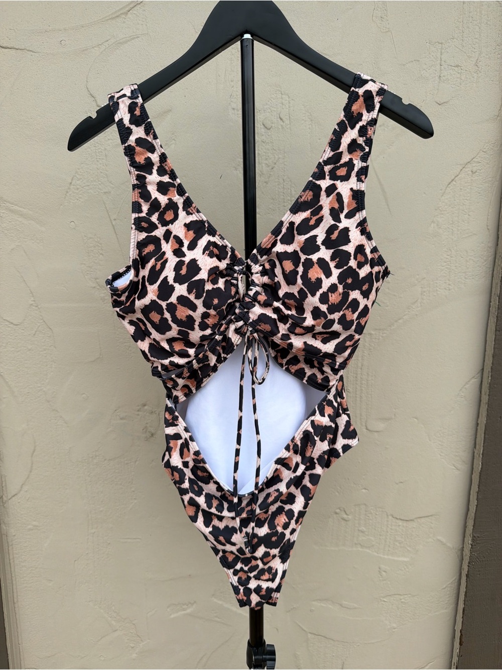 Leopard Print Cutout One-Piece Swimsuit